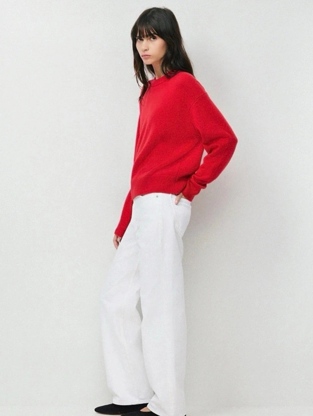 NWOT Aritzia Wilfred Ribbed Crew Neck Sweater in Red Size